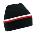 Black-Red-White - Front - Beechfield Teamwear Beanie