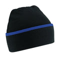 Black-Bright Royal Blue - Front - Beechfield Teamwear Beanie