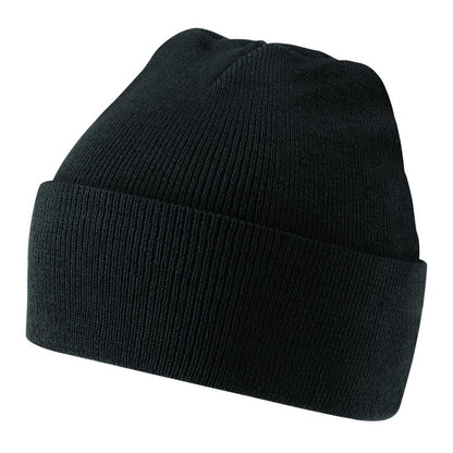 Black - Back - Beechfield Childrens-Kids Original Cuffed Beanie