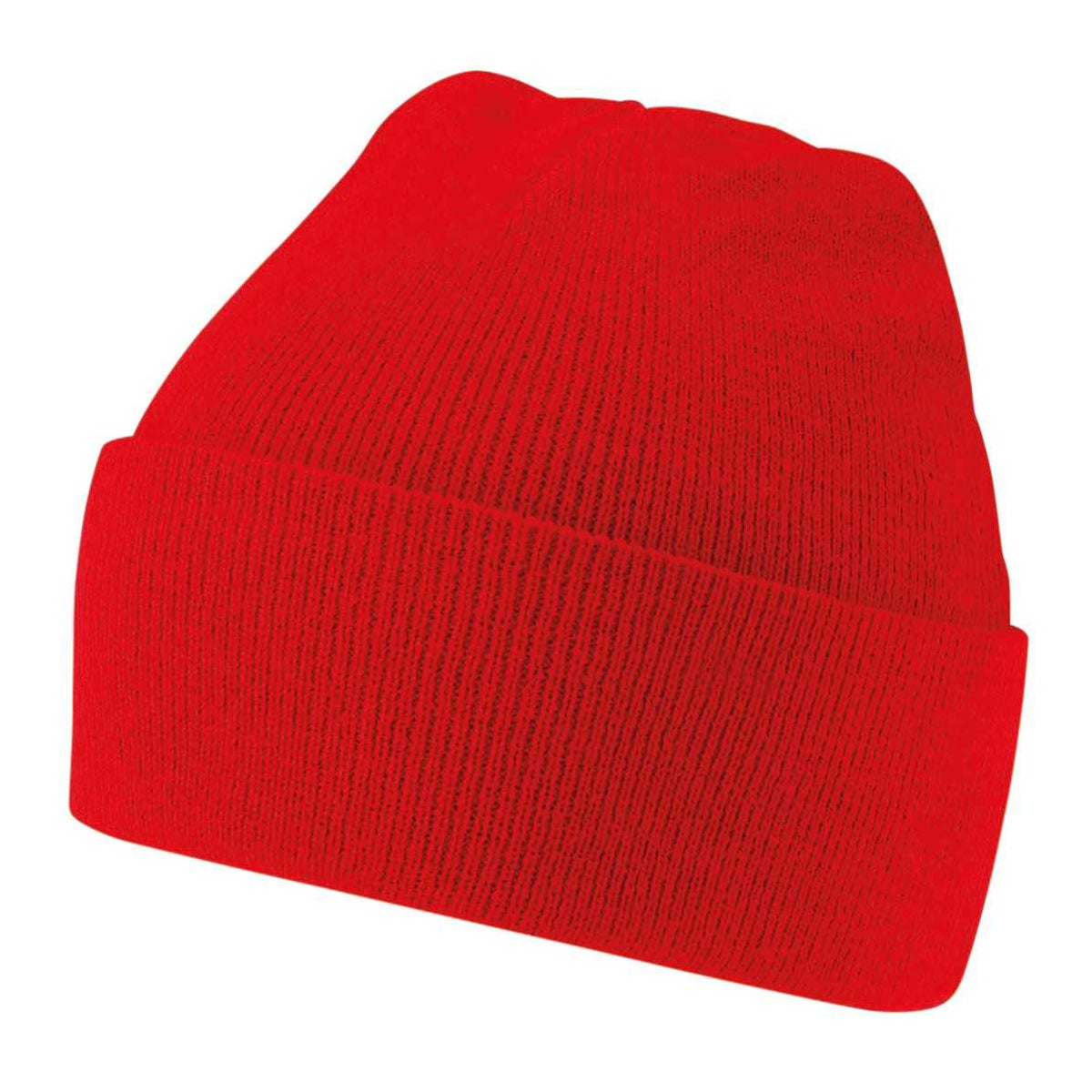 Classic Red - Back - Beechfield Childrens-Kids Original Cuffed Beanie
