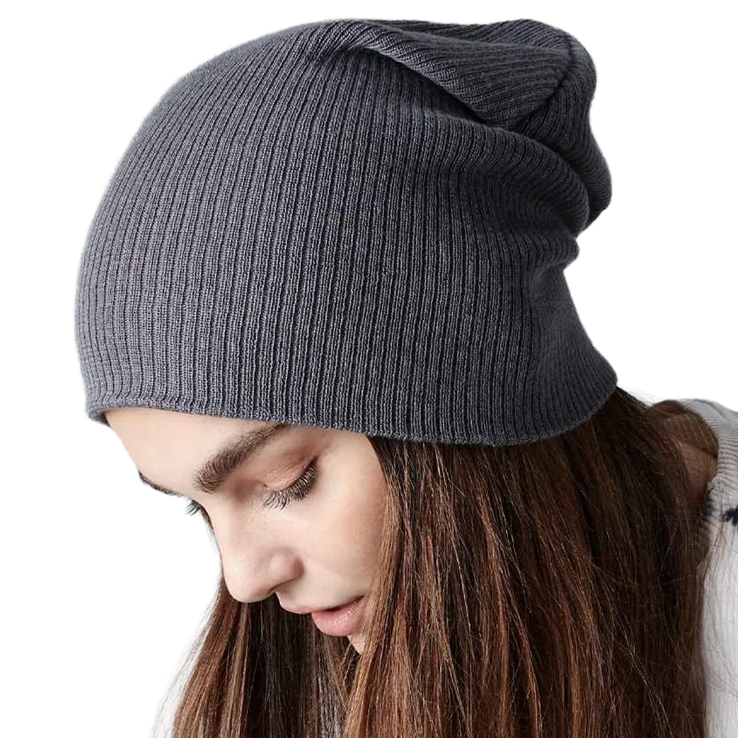 Smoke - Back - Beechfield Slouch Beanie