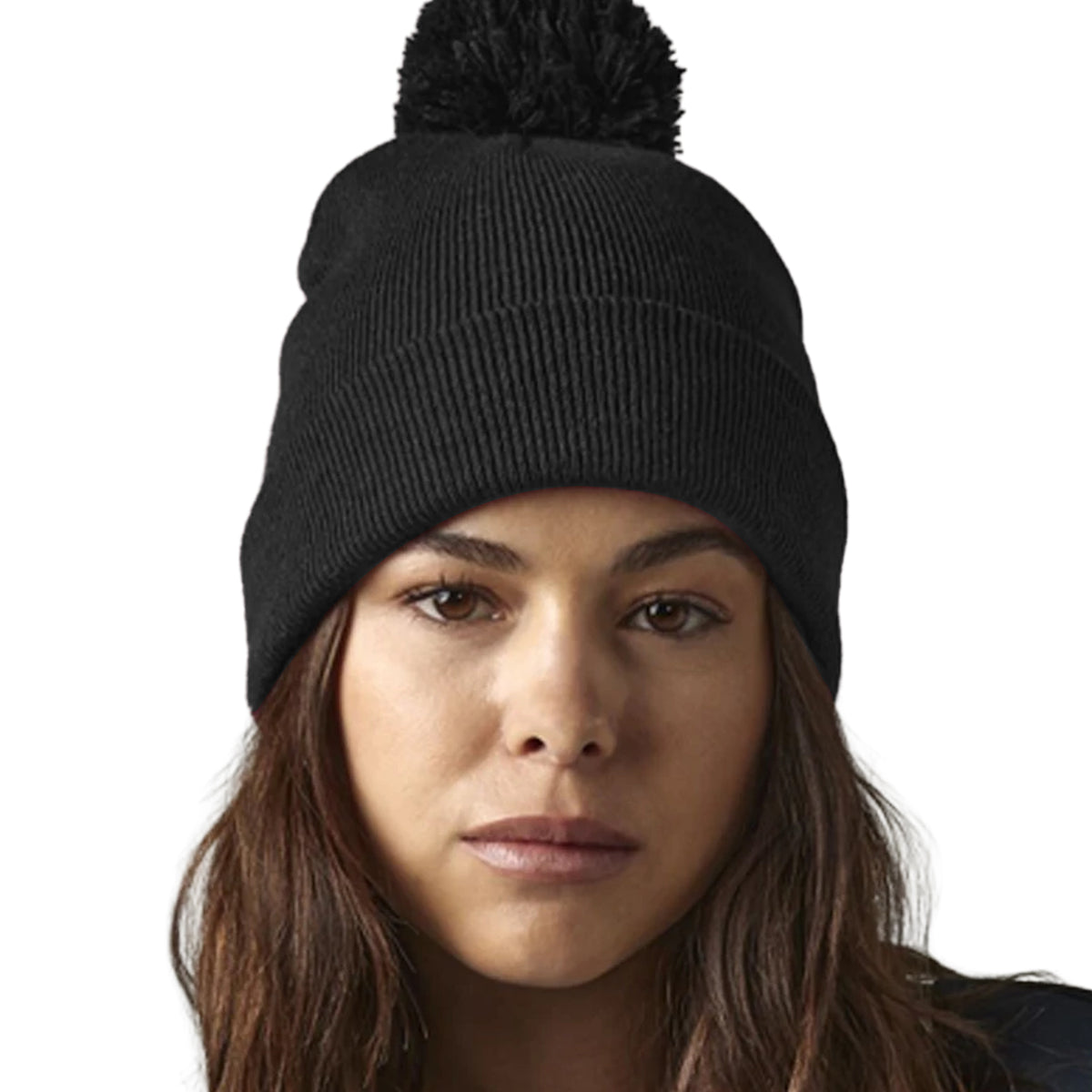 Black - Back - Beechfield Unisex Adult Original Pom Pom Beanie