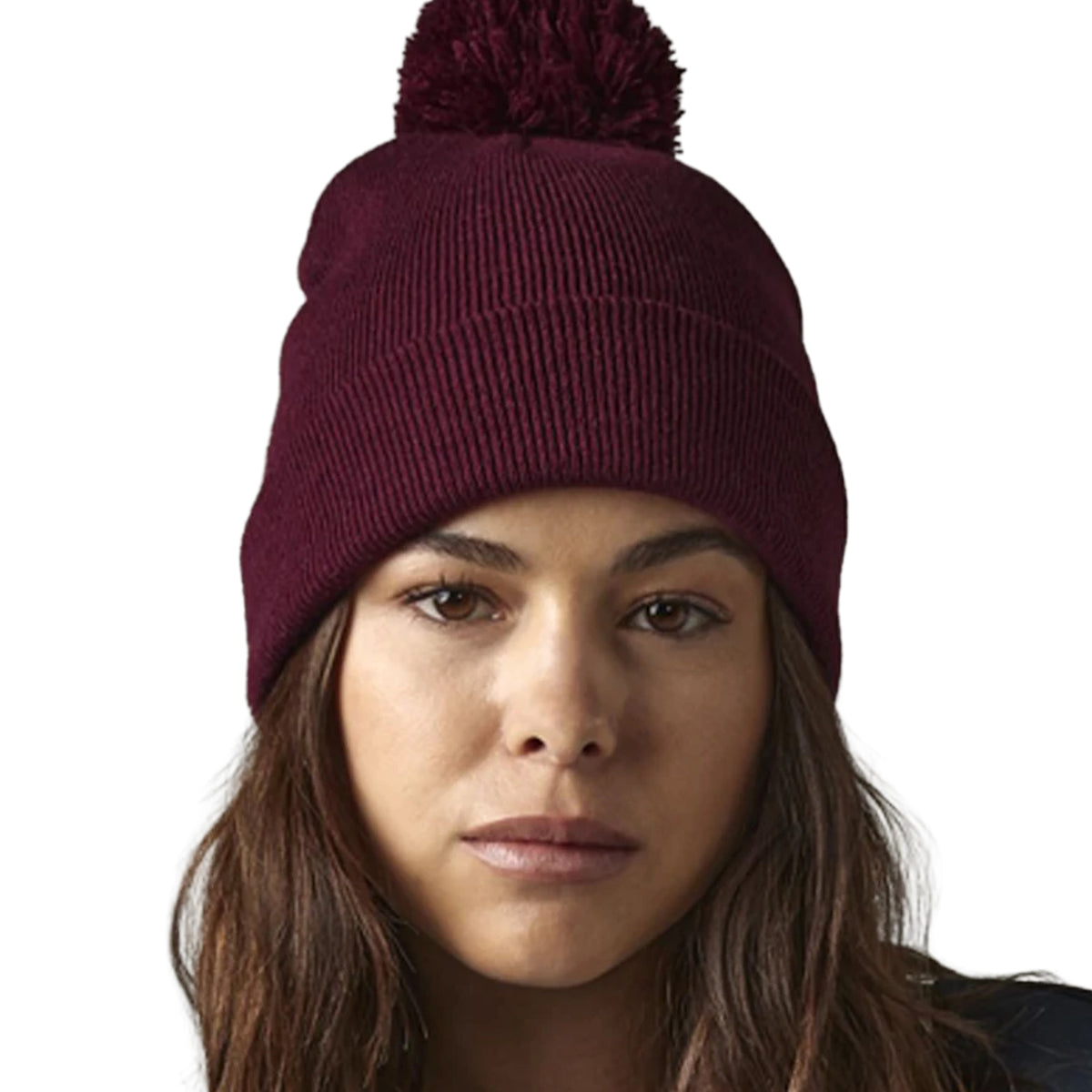 Burgundy - Back - Beechfield Unisex Adult Original Pom Pom Beanie