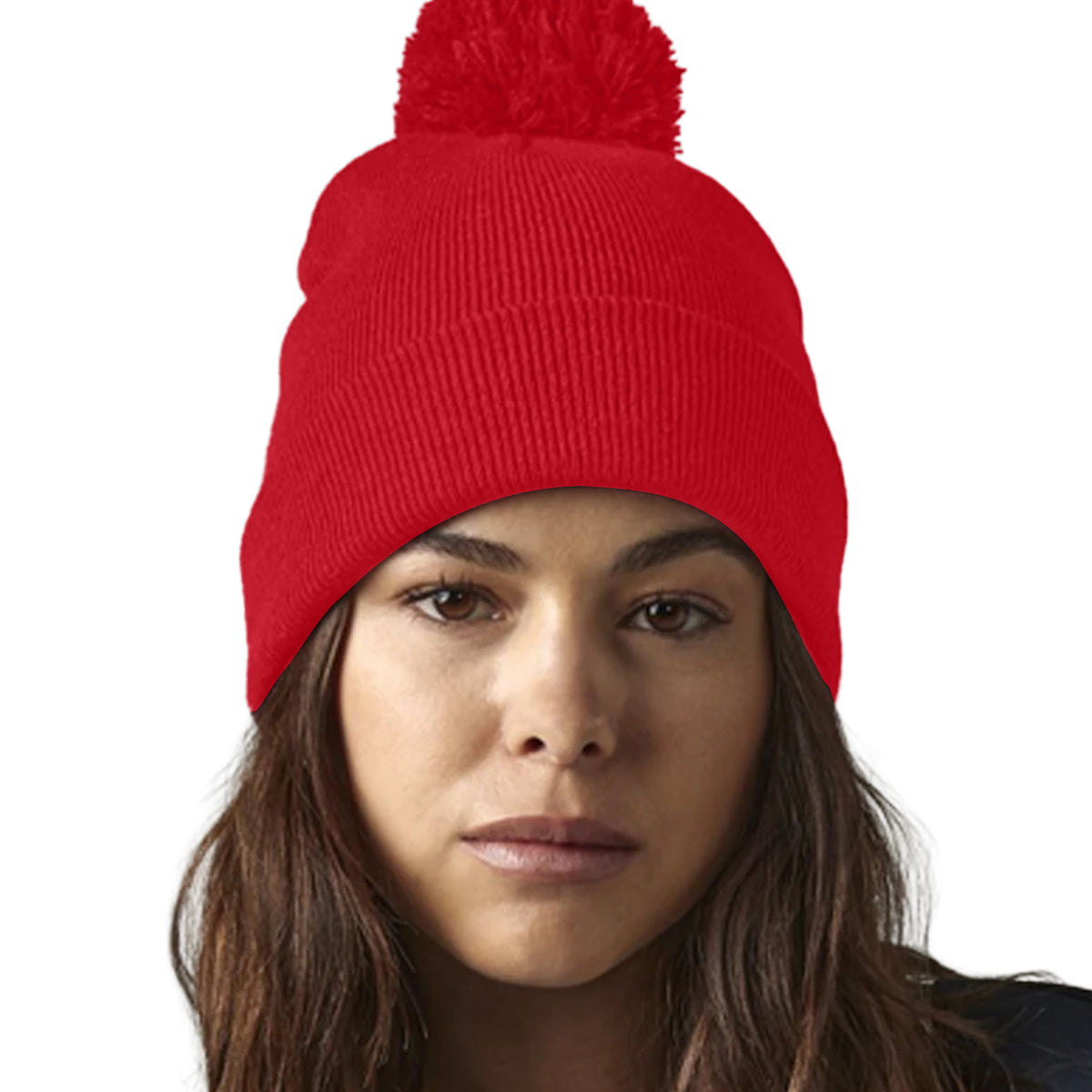Classic Red - Back - Beechfield Unisex Adult Original Pom Pom Beanie