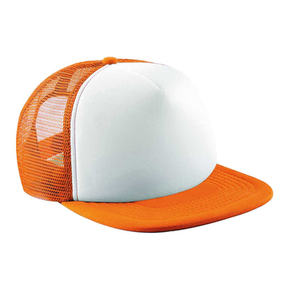 Orange-White - Front - Beechfield Vintage Snapback Trucker Cap