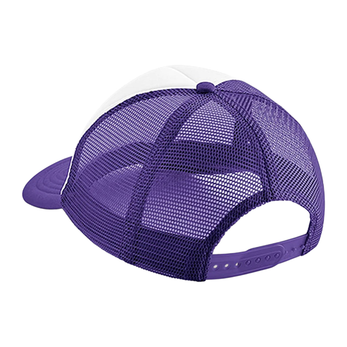 Purple-White - Back - Beechfield Vintage Snapback Trucker Cap