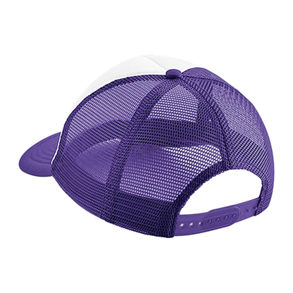 Purple-White - Back - Beechfield Vintage Snapback Trucker Cap