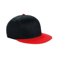 Black-Bright Red - Front - Beechfield Childrens-Kids Snapback Cap