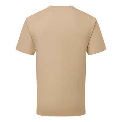 Tan - Back - Russell Mens Classic Combed Cotton Heavyweight T-Shirt