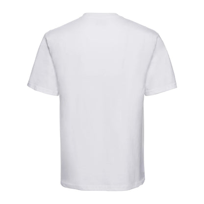 White - Back - Russell Mens Classic Combed Cotton Heavyweight T-Shirt