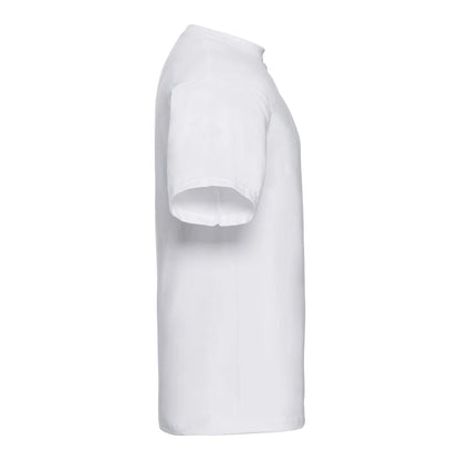 White - Side - Russell Mens Classic Combed Cotton Heavyweight T-Shirt