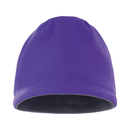Purple-Charcoal - Front - Result Fleece Reversible Hat
