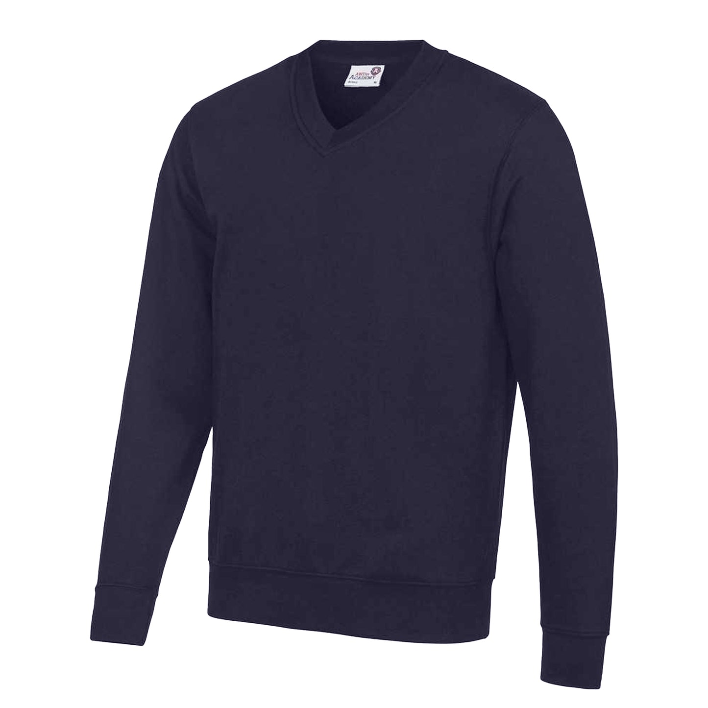 Academy Navy - Front - Awdis Childrens-Kids Academy V Neck Sweatshirt