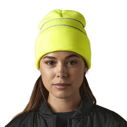 Fluorescent Yellow - Back - Beechfield Enhanced-Viz Beanie