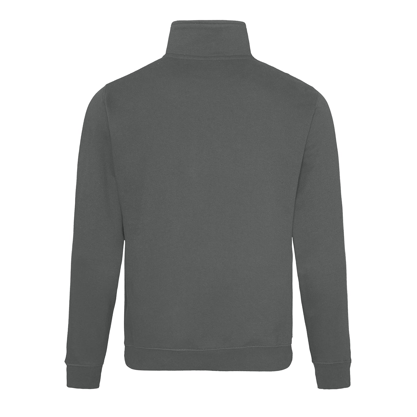 Charcoal - Back - Awdis Mens Sophomore Cotton Zip Neck Sweatshirt
