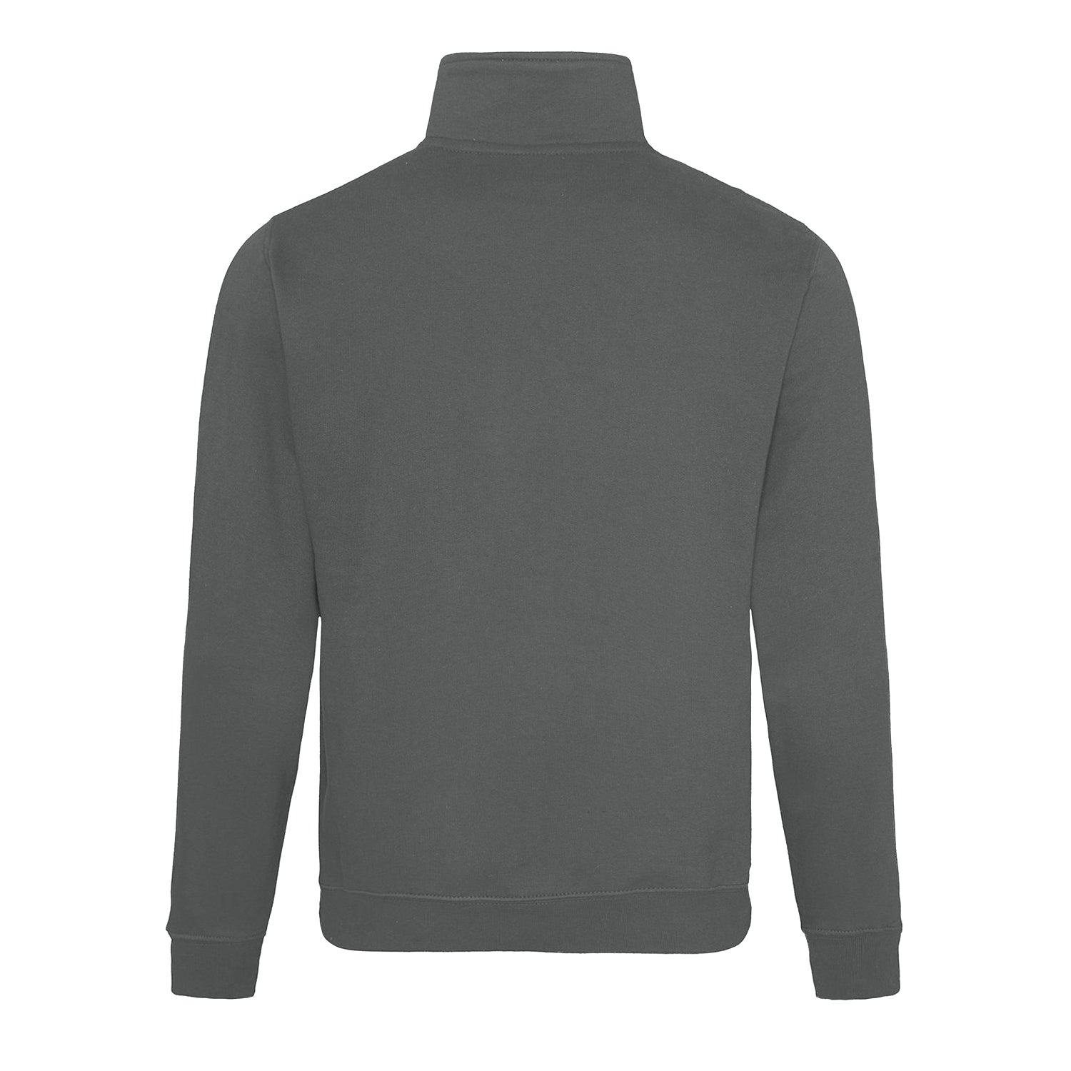 Charcoal - Back - Awdis Mens Sophomore Cotton Zip Neck Sweatshirt