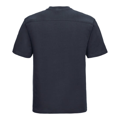 French Navy - Back - Russell Mens Heavyweight T-Shirt