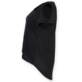 Black - Side - Skinni Fit Womens-Ladies Drop Tail T-Shirt