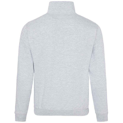 Heather Grey - Back - Awdis Mens Sophomore Heather Zip Neck Sweatshirt