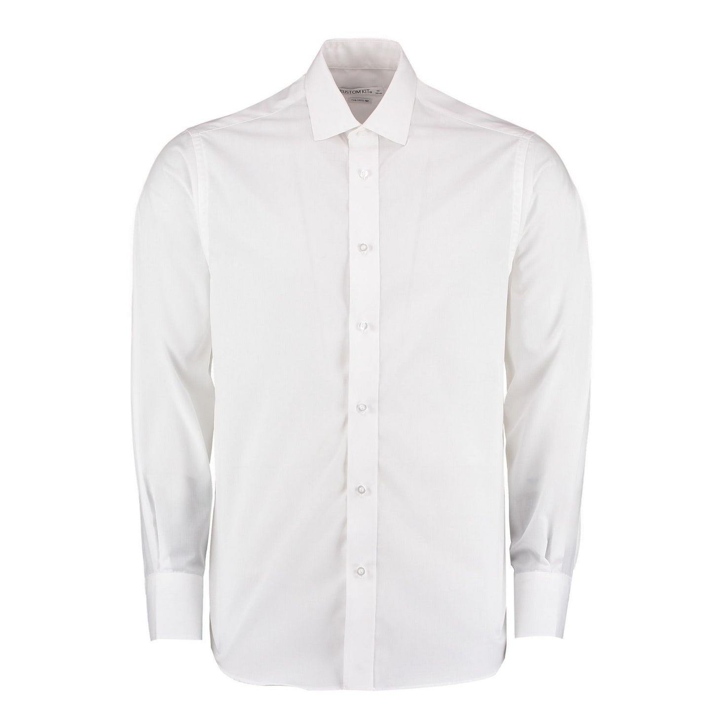 White - Front - Kustom Kit Mens Tailored Long-Sleeved Business Shirt