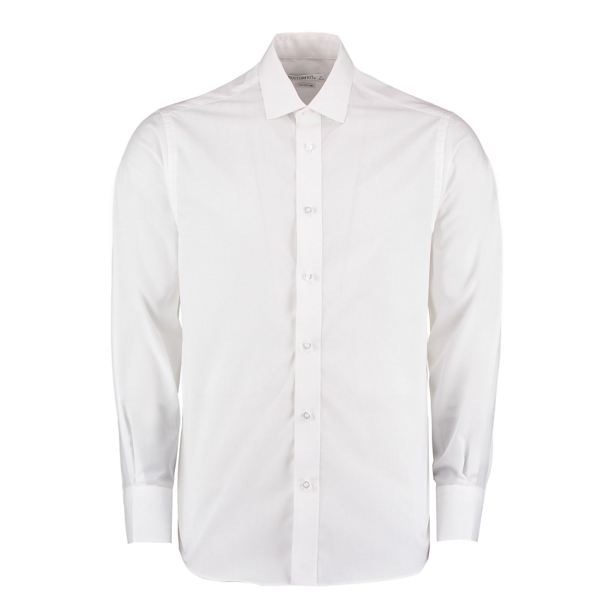 White - Front - Kustom Kit Mens Tailored Long-Sleeved Business Shirt