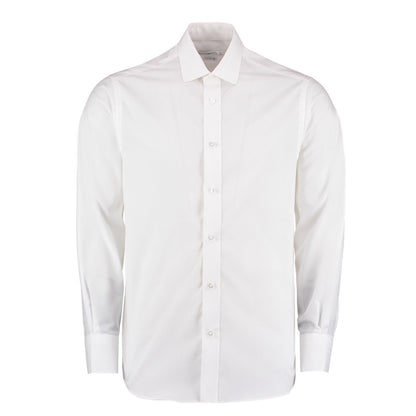 White - Front - Kustom Kit Mens Tailored Long-Sleeved Business Shirt