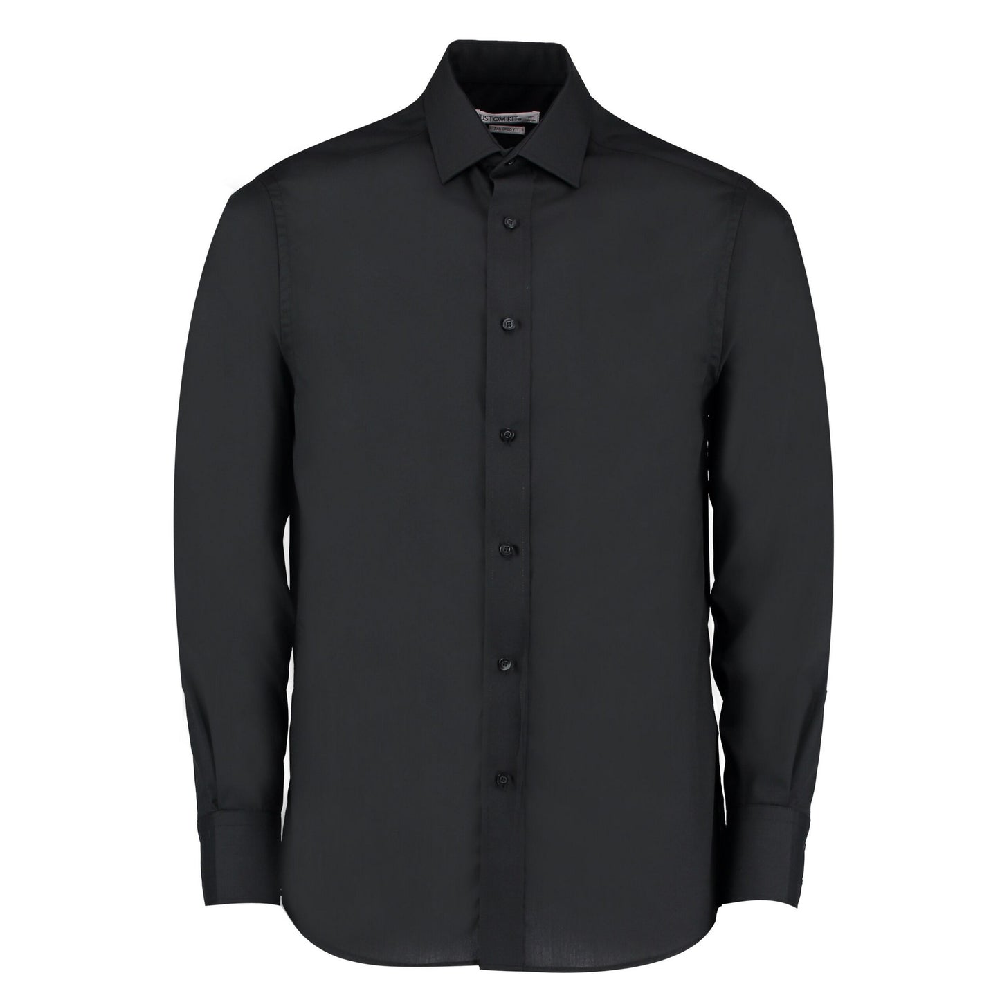 Black - Front - Kustom Kit Mens Tailored Long-Sleeved Business Shirt