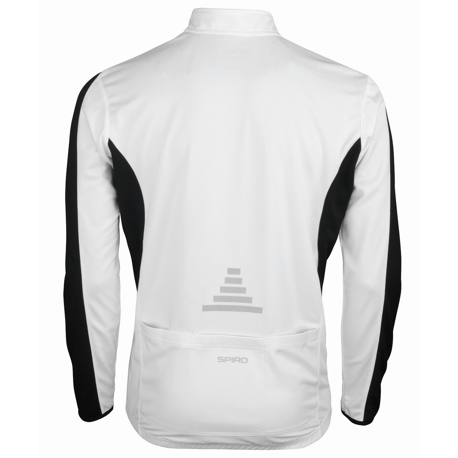 White-Black - Back - Spiro Mens Bikewear Performance Long-Sleeved Top