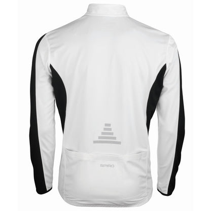 White-Black - Back - Spiro Mens Bikewear Performance Long-Sleeved Top