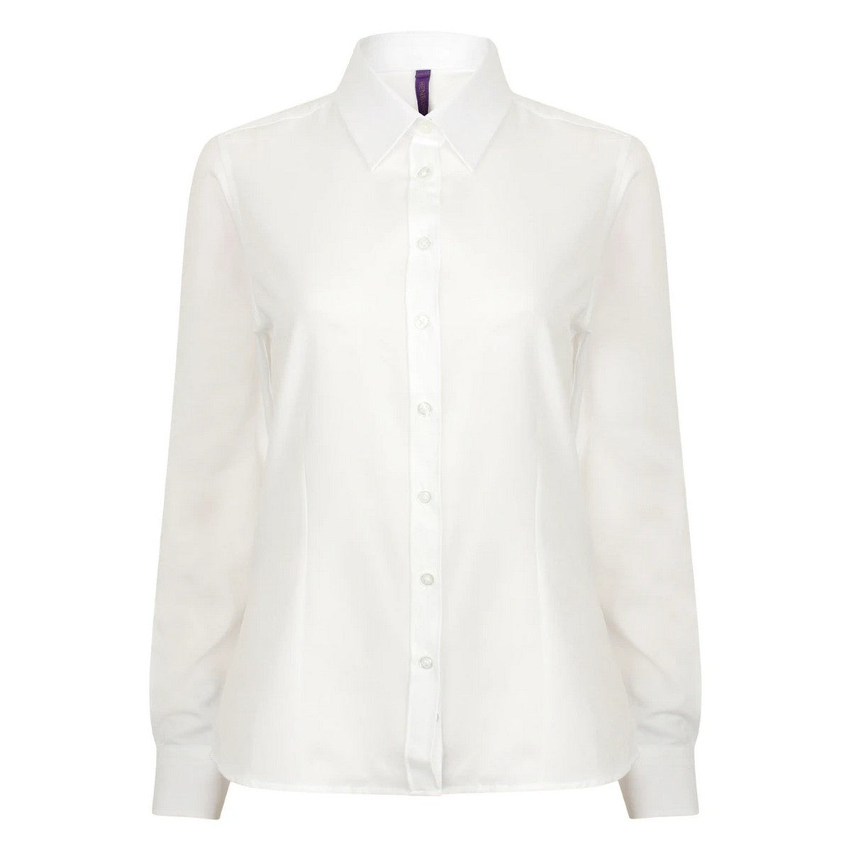 White - Front - Henbury Womens-Ladies Moisture Wicking Long-Sleeved Shirt