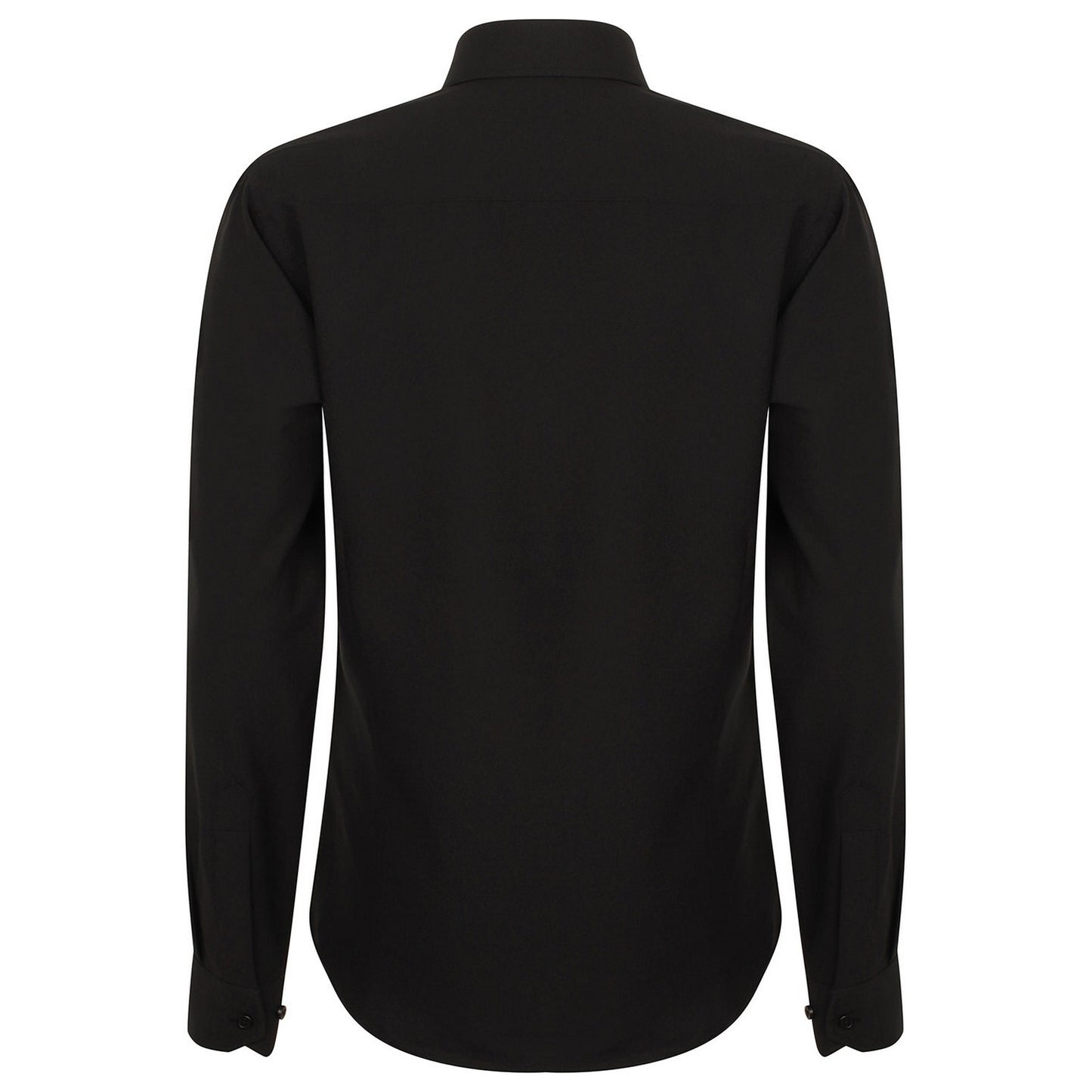 Black - Back - Henbury Womens-Ladies Moisture Wicking Long-Sleeved Shirt