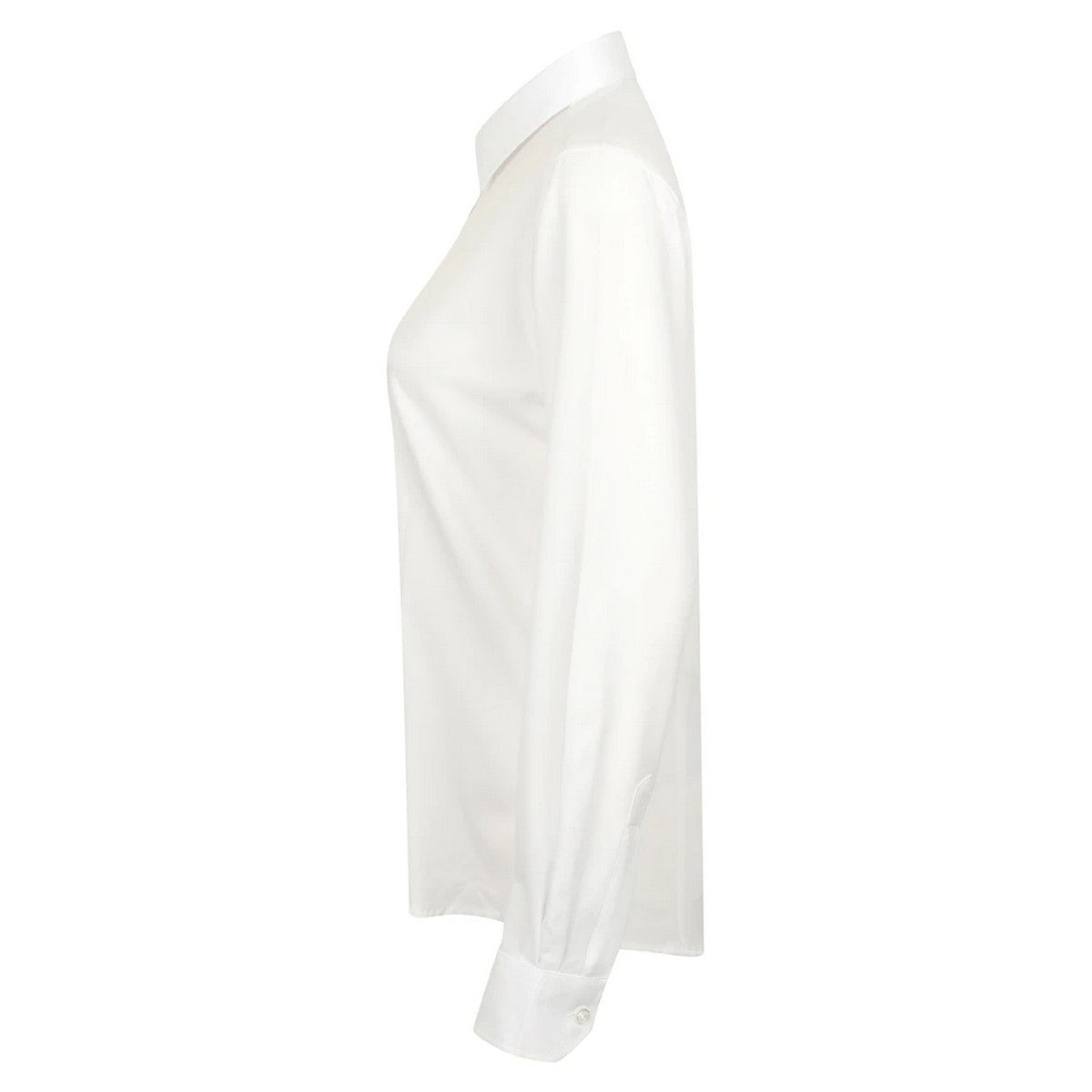 White - Side - Henbury Womens-Ladies Moisture Wicking Long-Sleeved Shirt