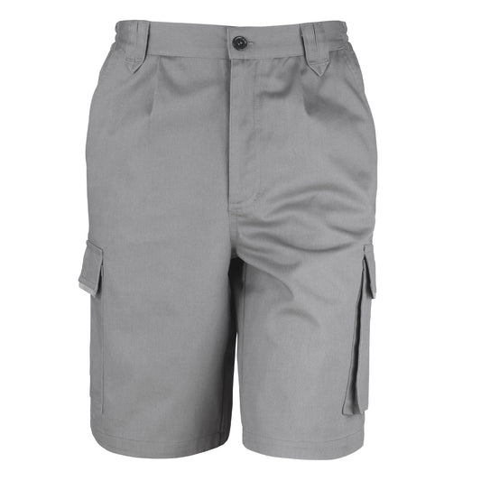 Grey - Front - WORK-GUARD by Result Mens Action Cargo Shorts
