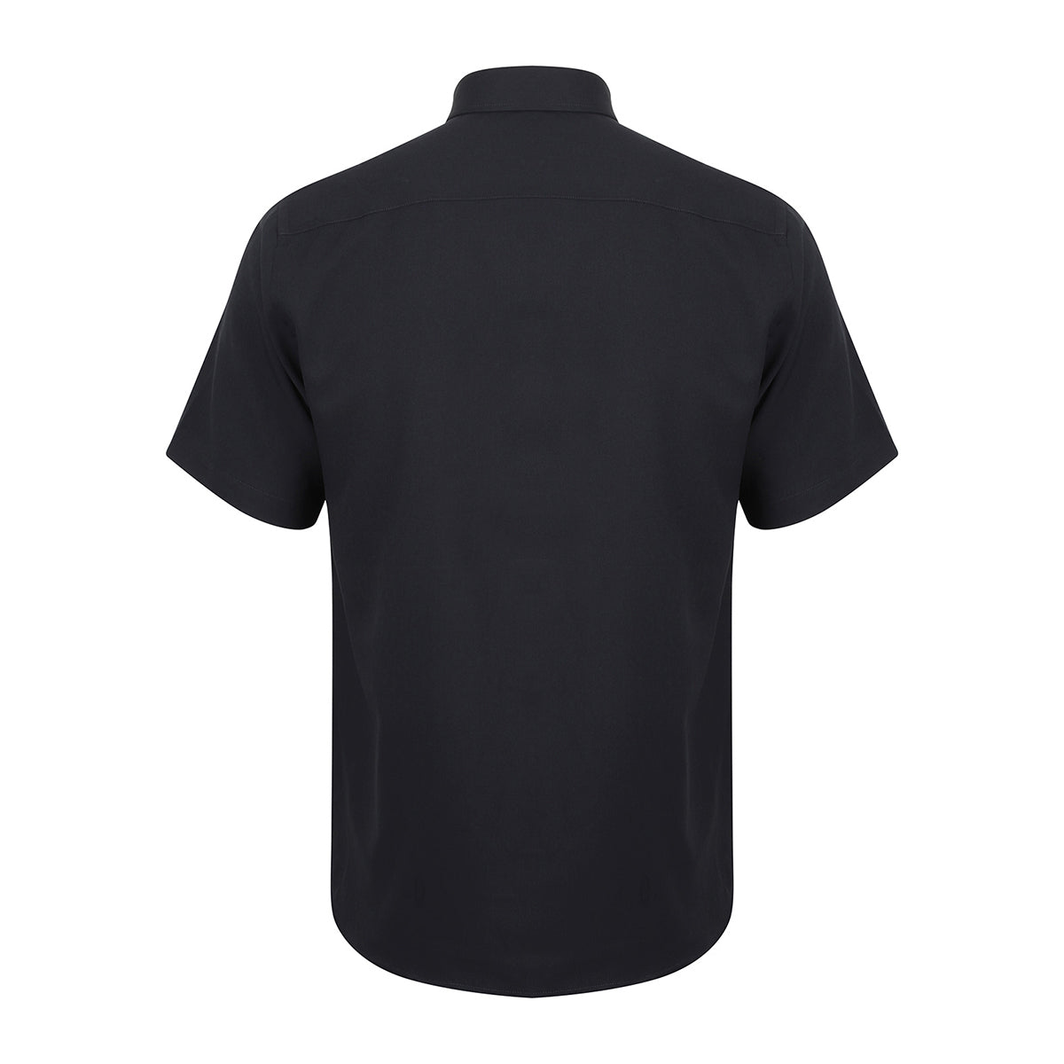 Black - Back - Henbury Mens Short-Sleeved Shirt