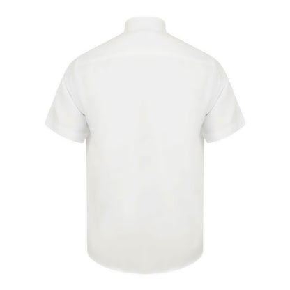 White - Back - Henbury Mens Short-Sleeved Shirt
