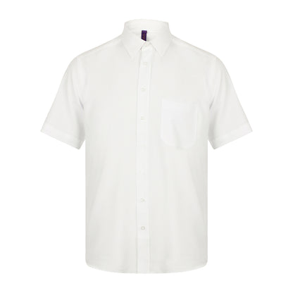White - Front - Henbury Mens Short-Sleeved Shirt