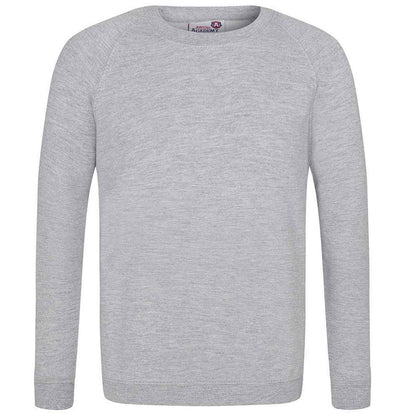 Grey - Front - Awdis Childrens-Kids Academy Raglan Sweatshirt