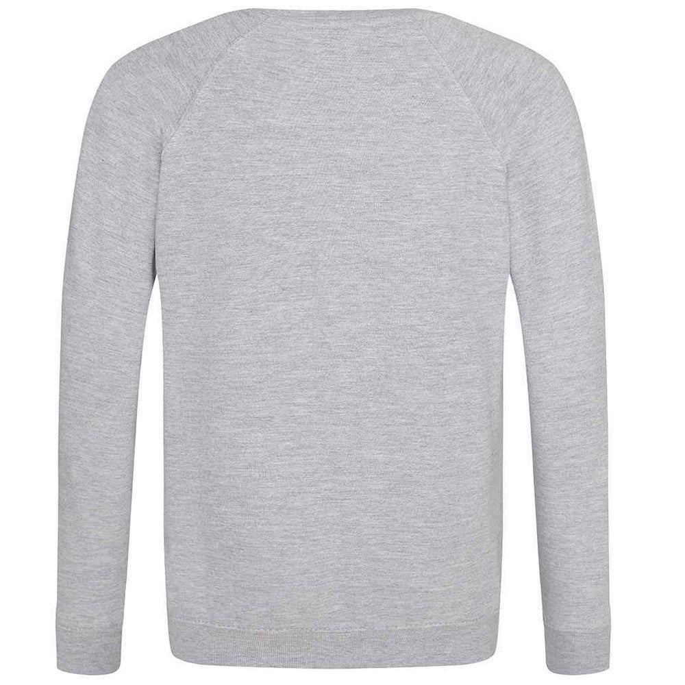 Grey - Back - Awdis Childrens-Kids Academy Raglan Sweatshirt