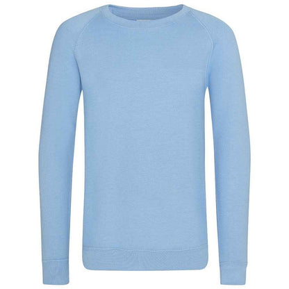 Sky Blue - Front - Awdis Childrens-Kids Academy Raglan Sweatshirt
