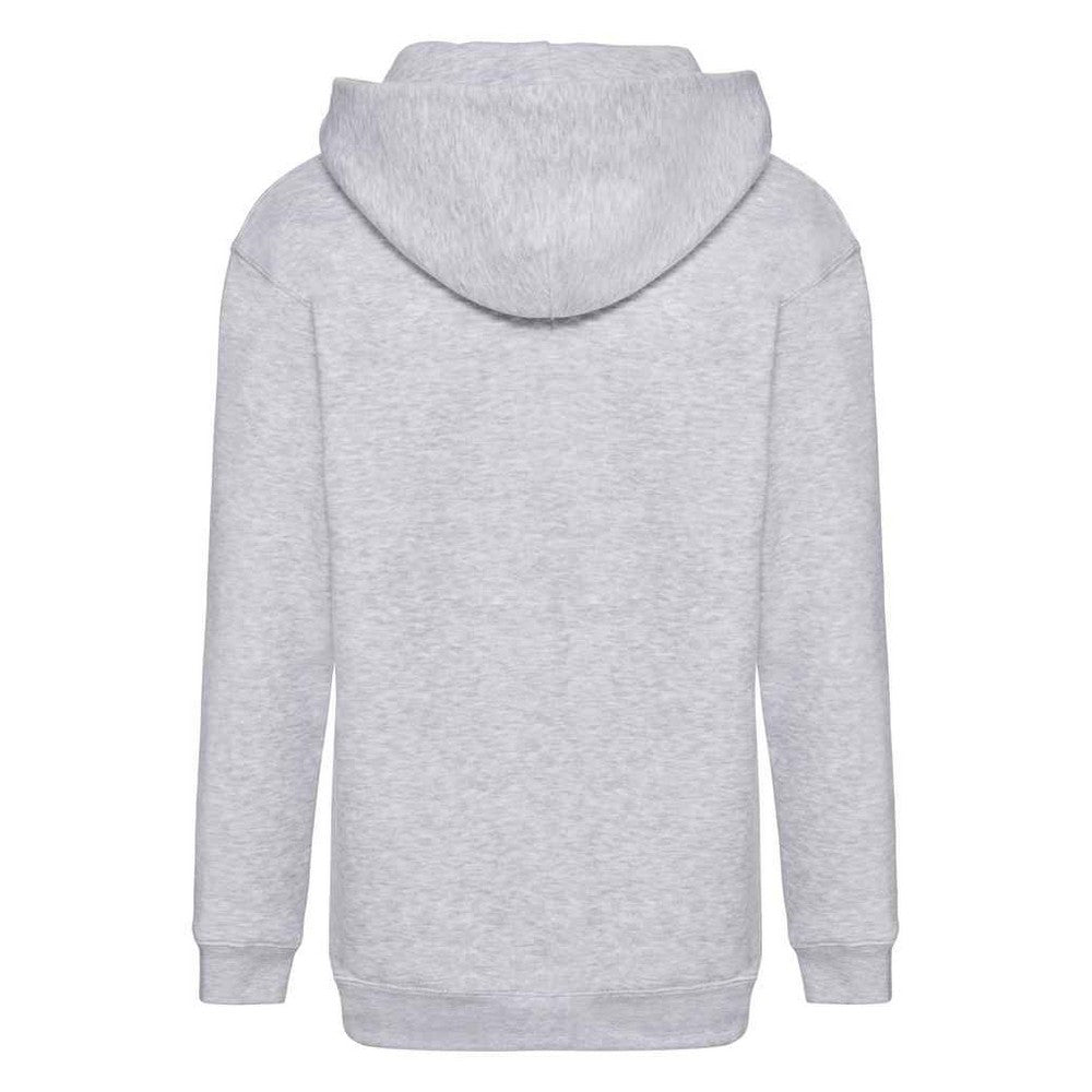Grey - Back - Fruit Of The Loom Childrens-Kids Premium Heather Hooded Sweatshirt