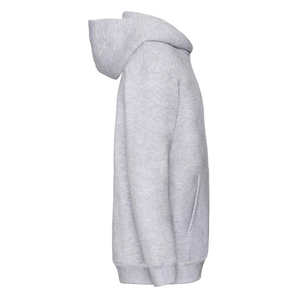 Grey - Side - Fruit Of The Loom Childrens-Kids Premium Heather Hooded Sweatshirt