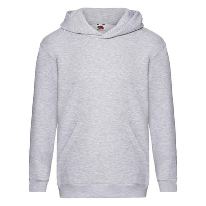 Grey - Front - Fruit Of The Loom Childrens-Kids Premium Heather Hooded Sweatshirt