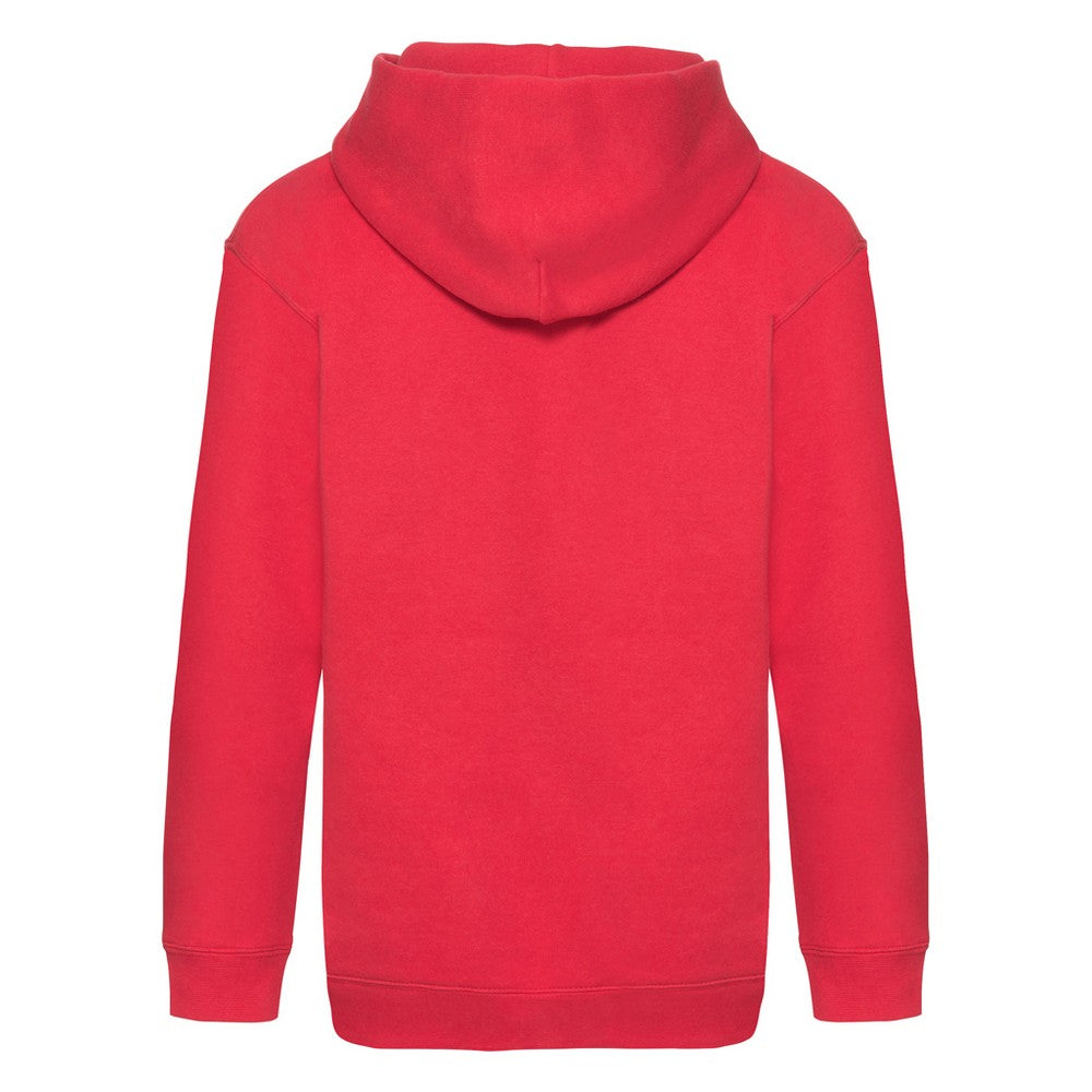 Red - Back - Fruit Of The Loom Childrens-Kids Premium Hooded Sweatshirt