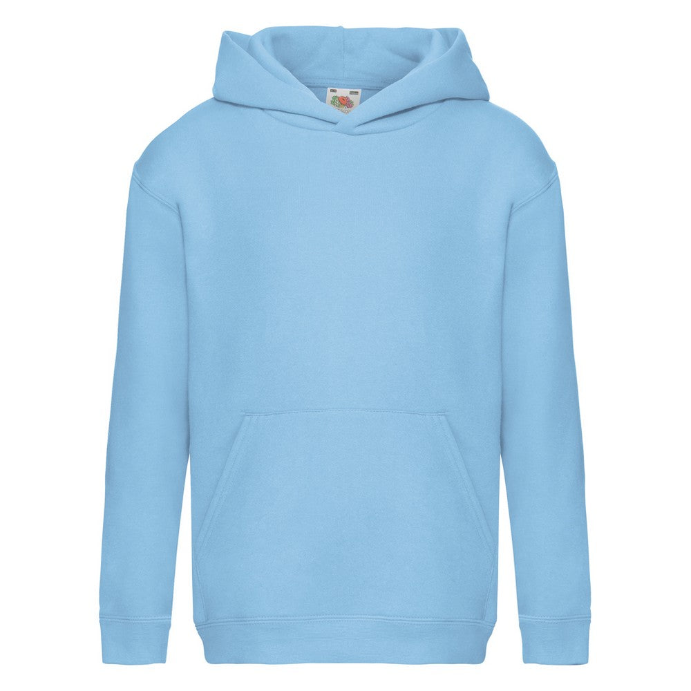 Sky Blue - Front - Fruit Of The Loom Childrens-Kids Premium Hooded Sweatshirt