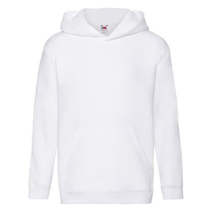 White - Front - Fruit Of The Loom Childrens-Kids Premium Hooded Sweatshirt