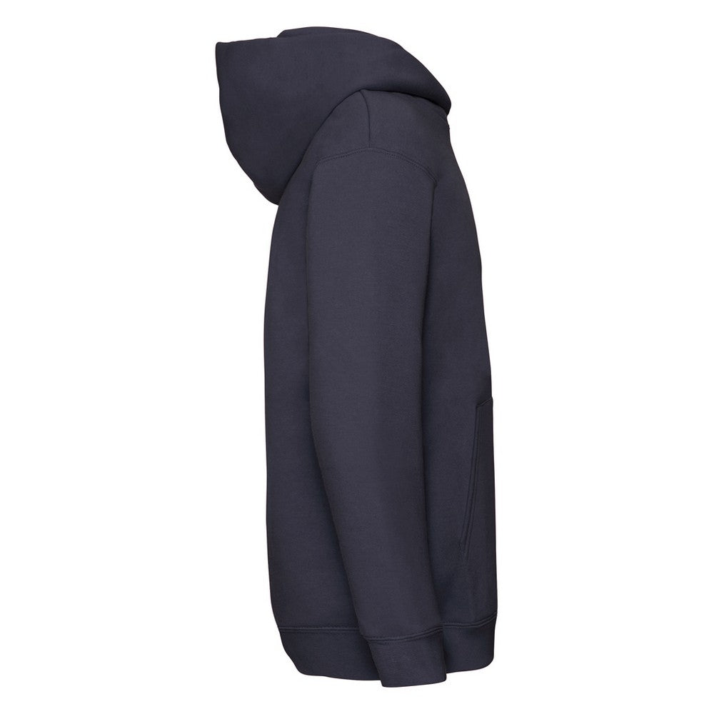 Deep Navy - Side - Fruit Of The Loom Childrens-Kids Premium Hooded Sweatshirt