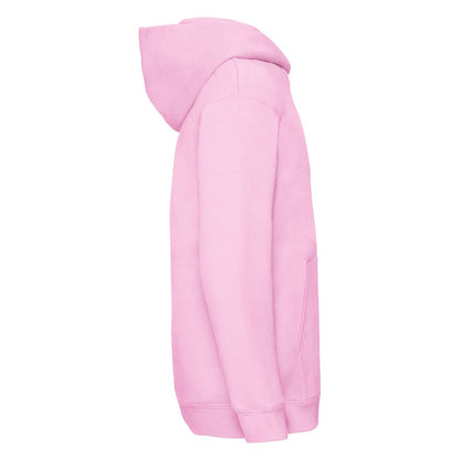 Light Pink - Side - Fruit Of The Loom Childrens-Kids Premium Hooded Sweatshirt