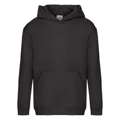 Black - Front - Fruit Of The Loom Childrens-Kids Premium Hooded Sweatshirt
