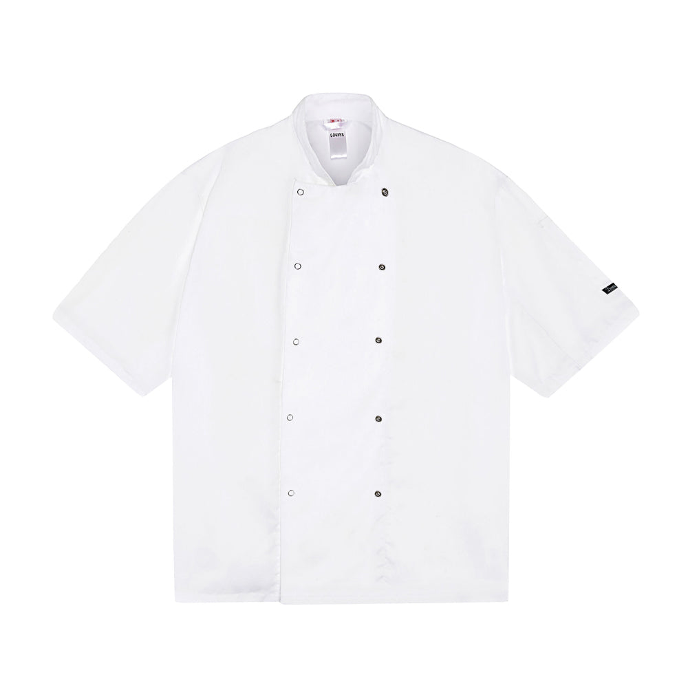 White - Front - Dennys Unisex Adult Press Stud Long-Sleeved Chef Jacket