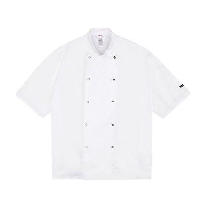 White - Front - Dennys Unisex Adult Press Stud Long-Sleeved Chef Jacket